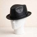 Black Leather Fedora