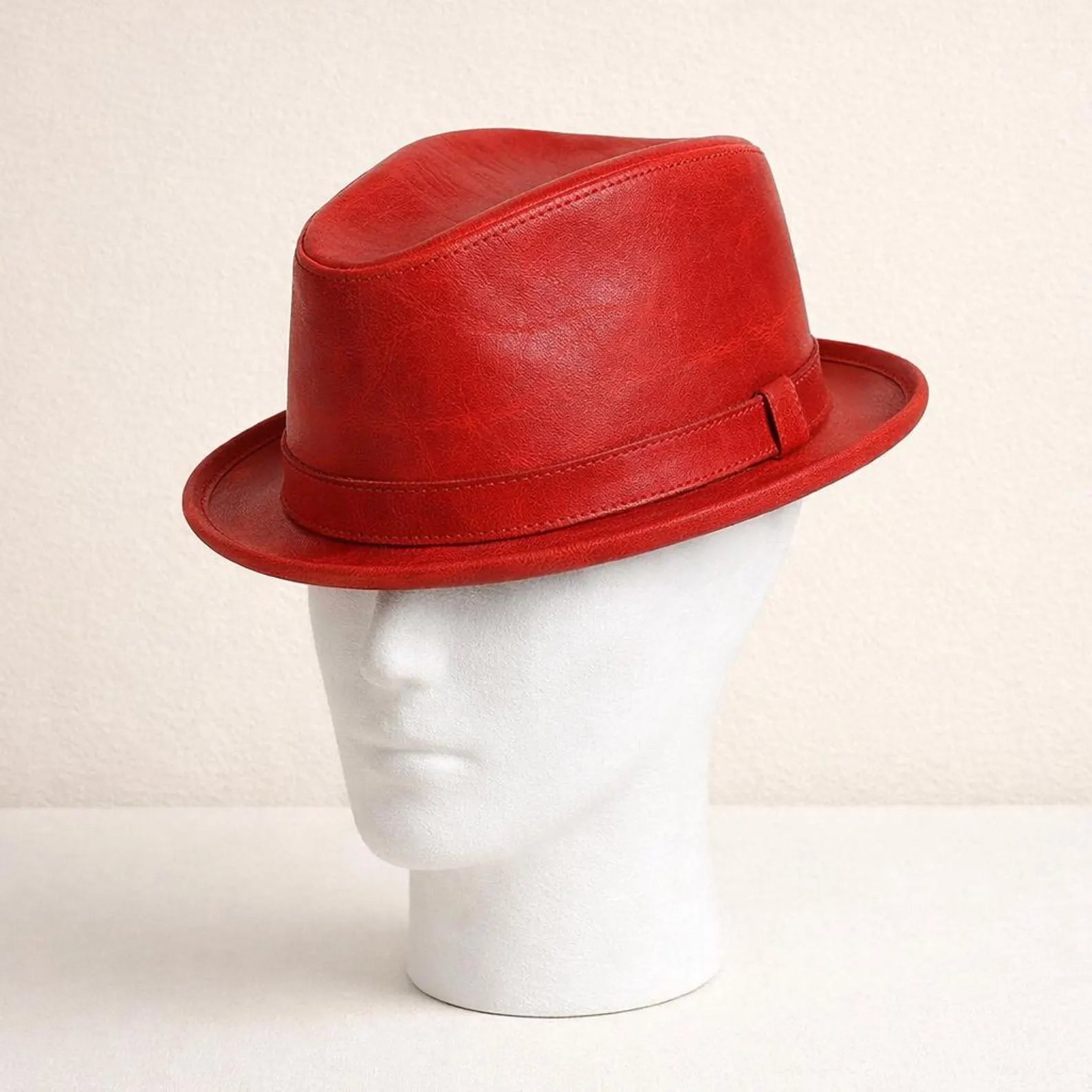 Red Leather Fedora